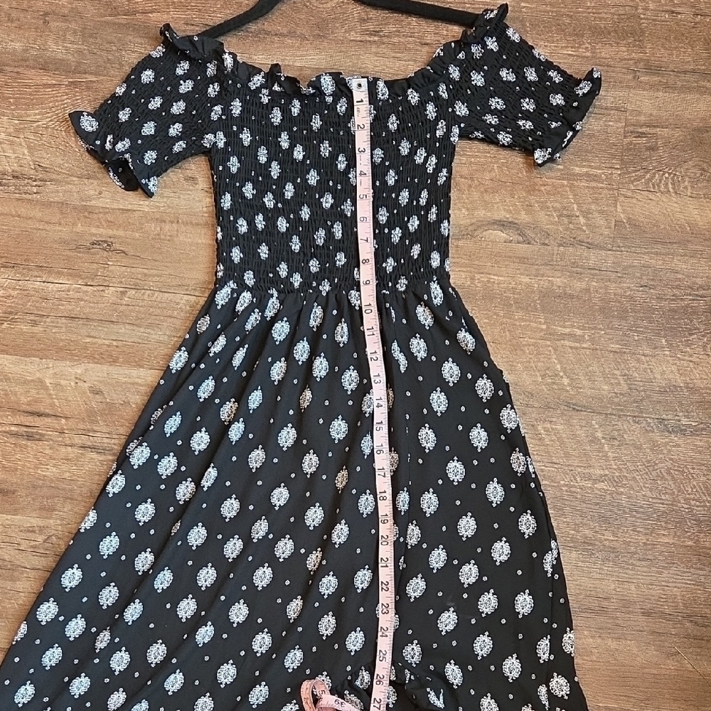 Blue Rain High Low Dress Black With White  Ruffled Tiered Junior Size Medium - Picture 10 of 13